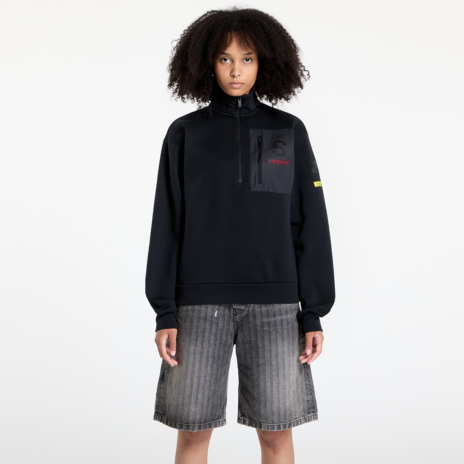 Hoodies and sweatshirts  adidas x Footshop x Sparta 1/4 Zip UNISEX Black