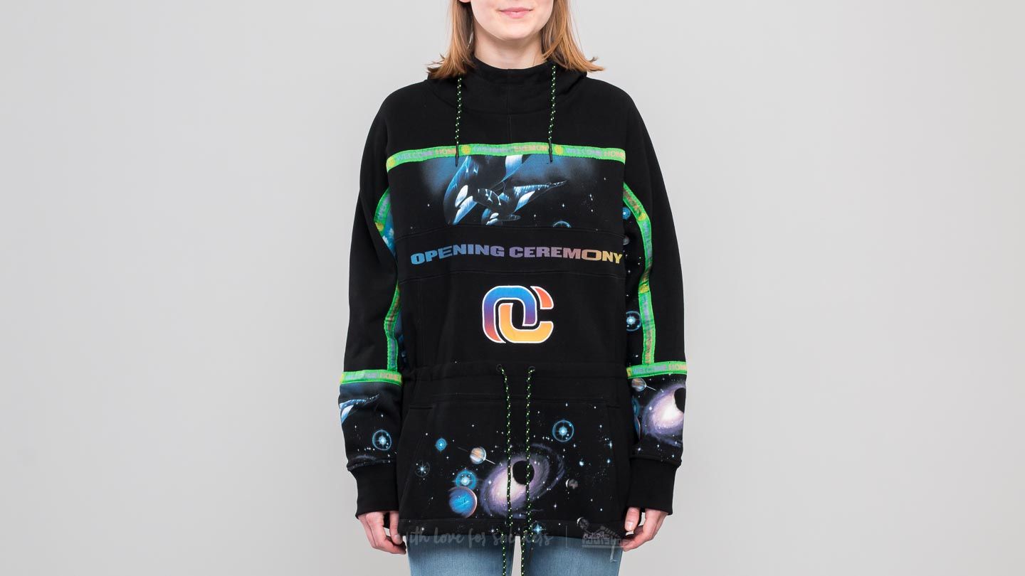 Mikiny Opening Ceremony Christian Riese Lassen Oversized Hoodie Black/ Multicolor