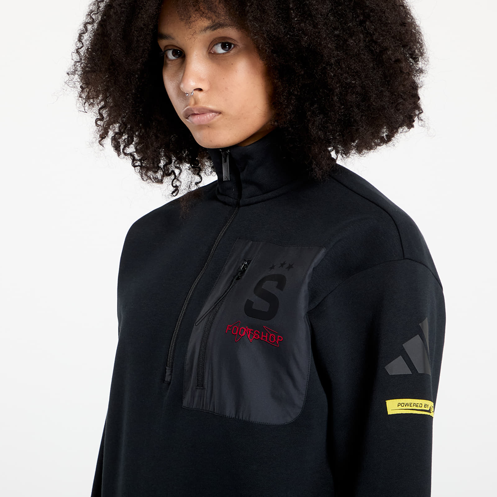Hoodies and sweatshirts  adidas x Footshop x Sparta 1/4 Zip UNISEX Black