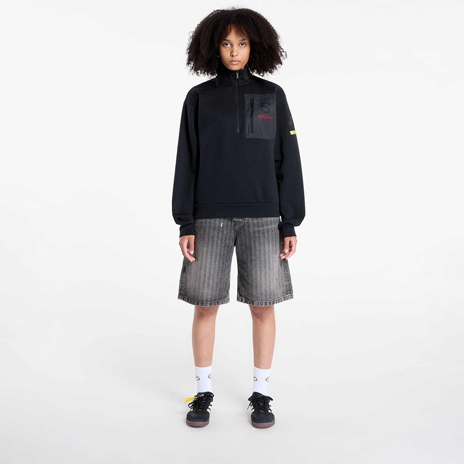 Hoodies and sweatshirts  adidas x Footshop x Sparta 1/4 Zip UNISEX Black