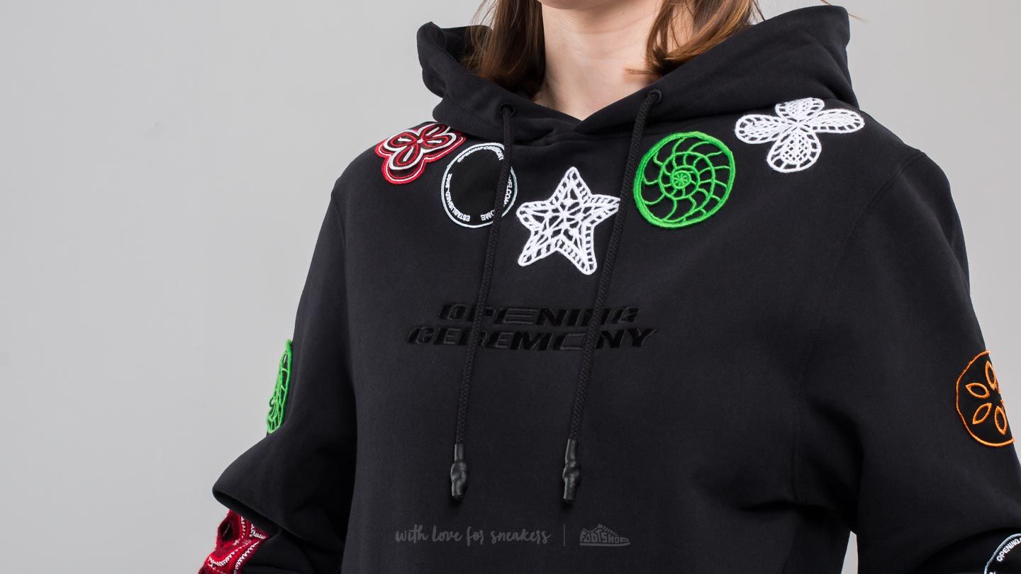 Hoodies and sweatshirts  Opening Ceremony Crochet Flower Hoodie Black