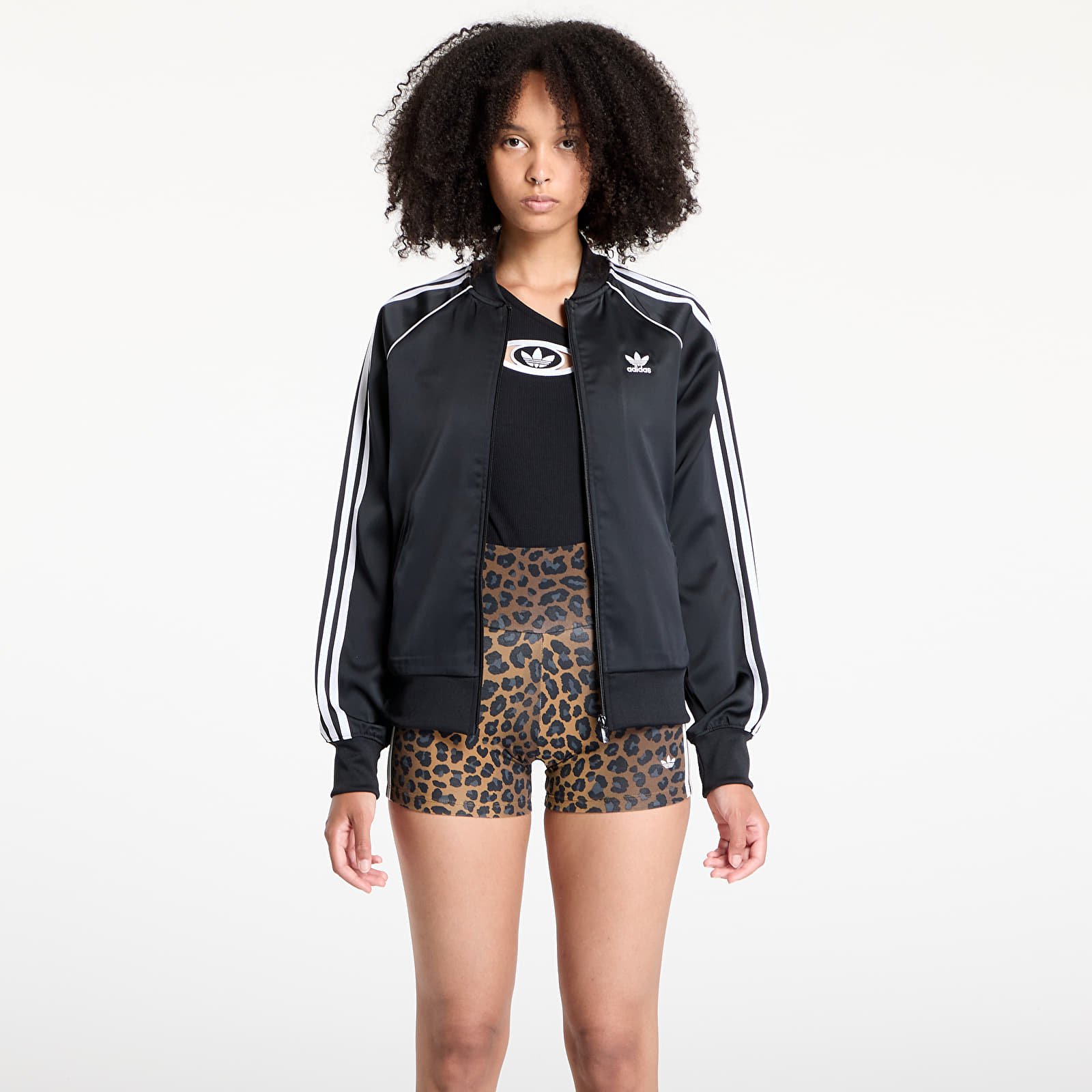 Bluzy adidas SST Adicolor Satin Track Top Black/ White
