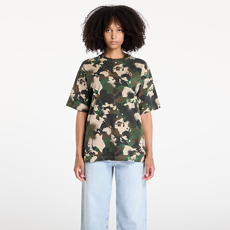 A BATHING APE Map Camo Ape Head One Point Tee UNISEX Green