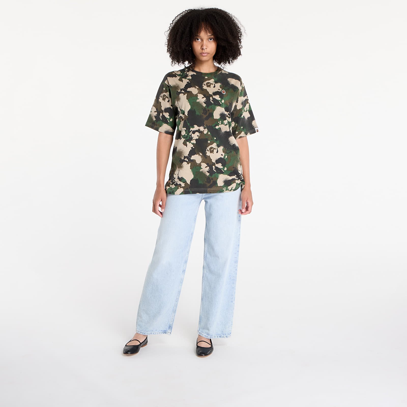 Koszulki A BATHING APE Map Camo Ape Head One Point Tee UNISEX Green