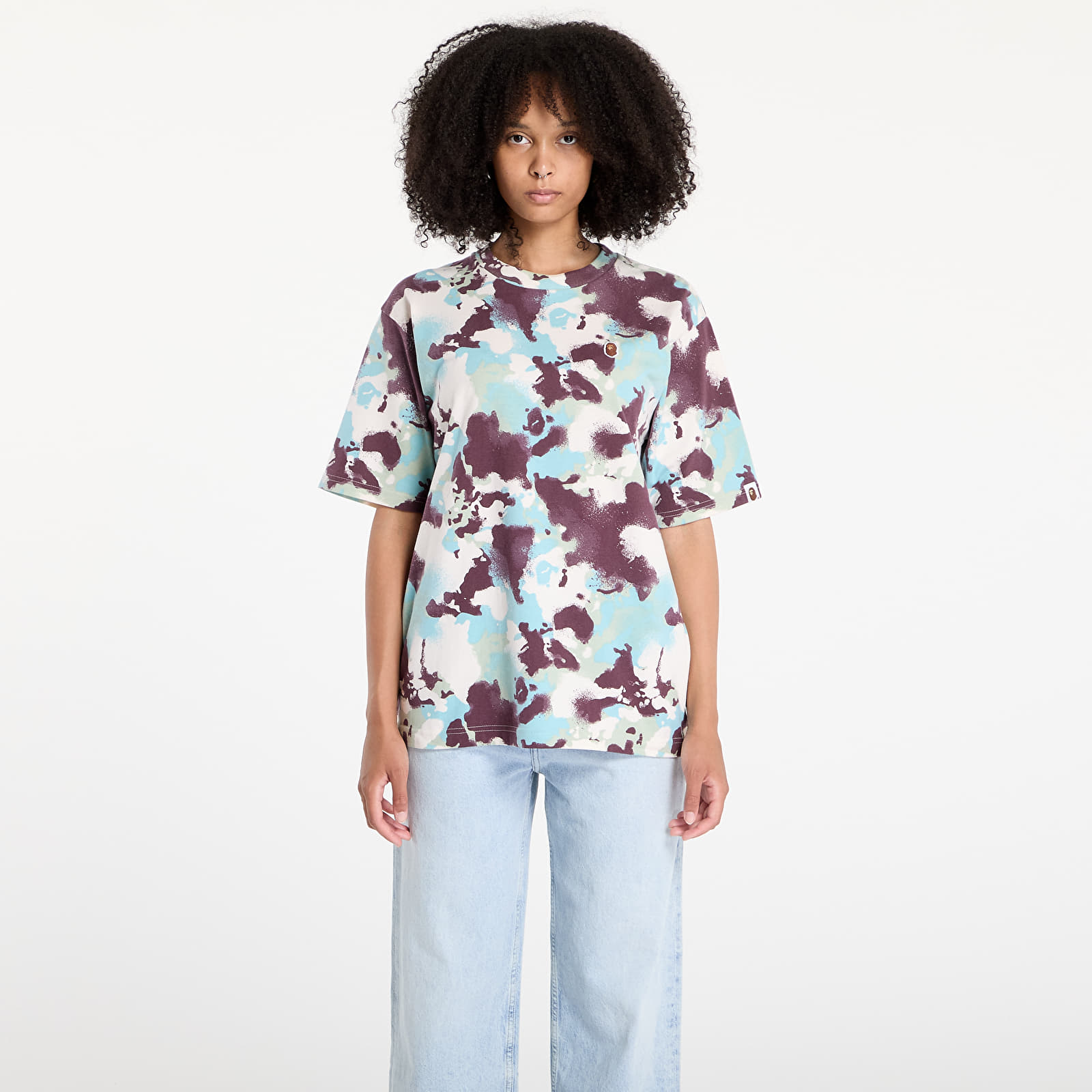 T-Shirts A BATHING APE Map Camo Ape Head One Point Tee UNISEX Multicolor
