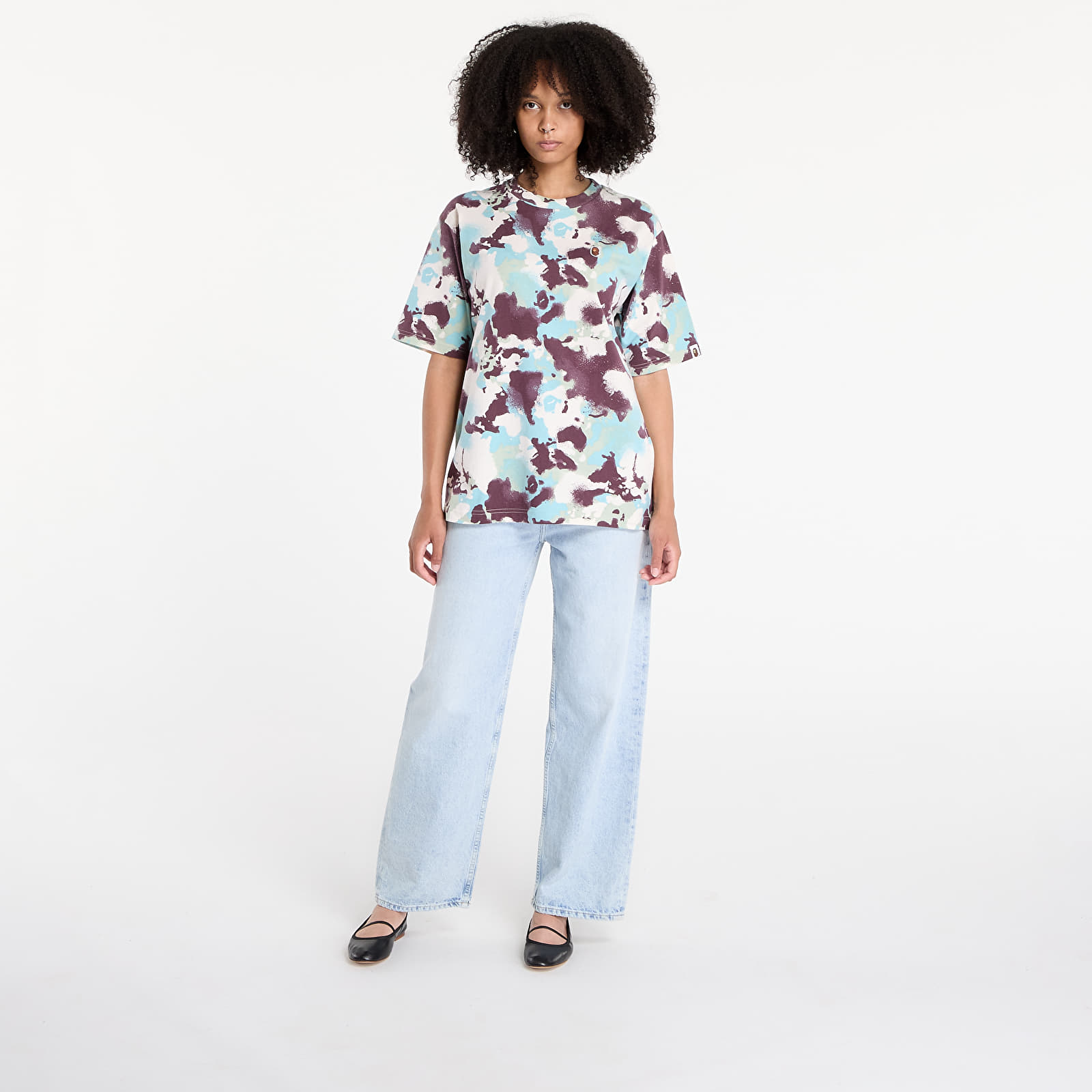 T-Shirts A BATHING APE Map Camo Ape Head One Point Tee UNISEX Multicolor