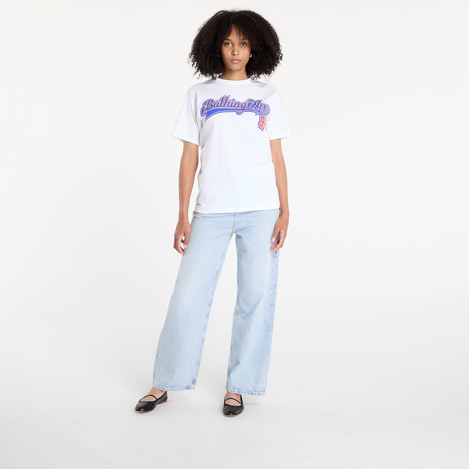 Koszulki A BATHING APE Baseball Logo Tee UNISEX White/ Blue