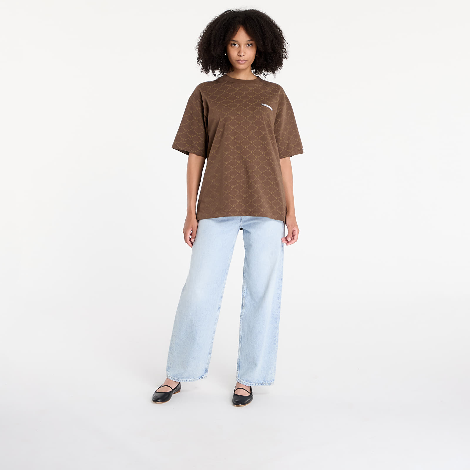 Koszulki A BATHING APE College Monogram Logo Relaxed Fit Tee UNISEX Brown