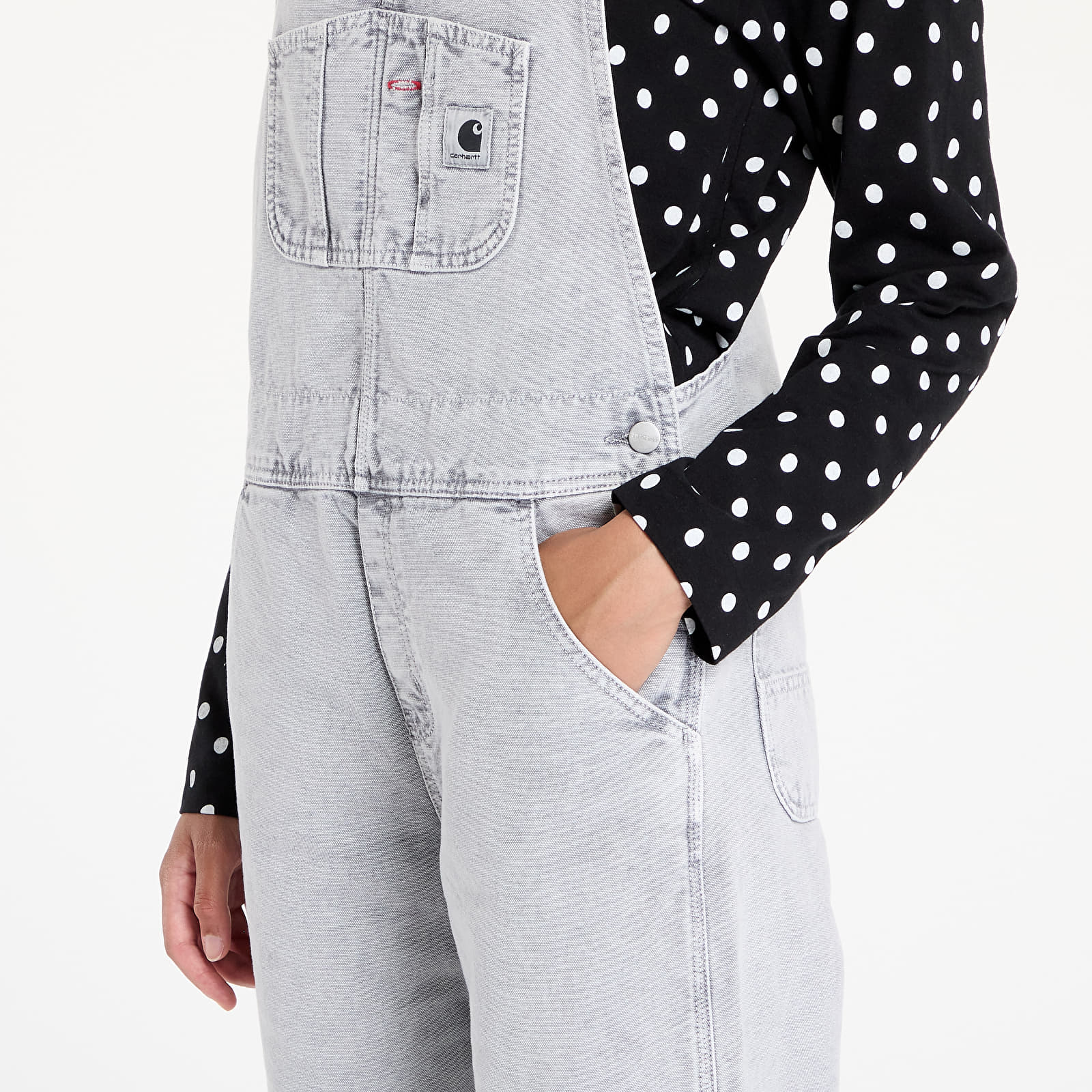 Jeansy Carhartt WIP W' Bib Overall Straight Black Chalk Wash