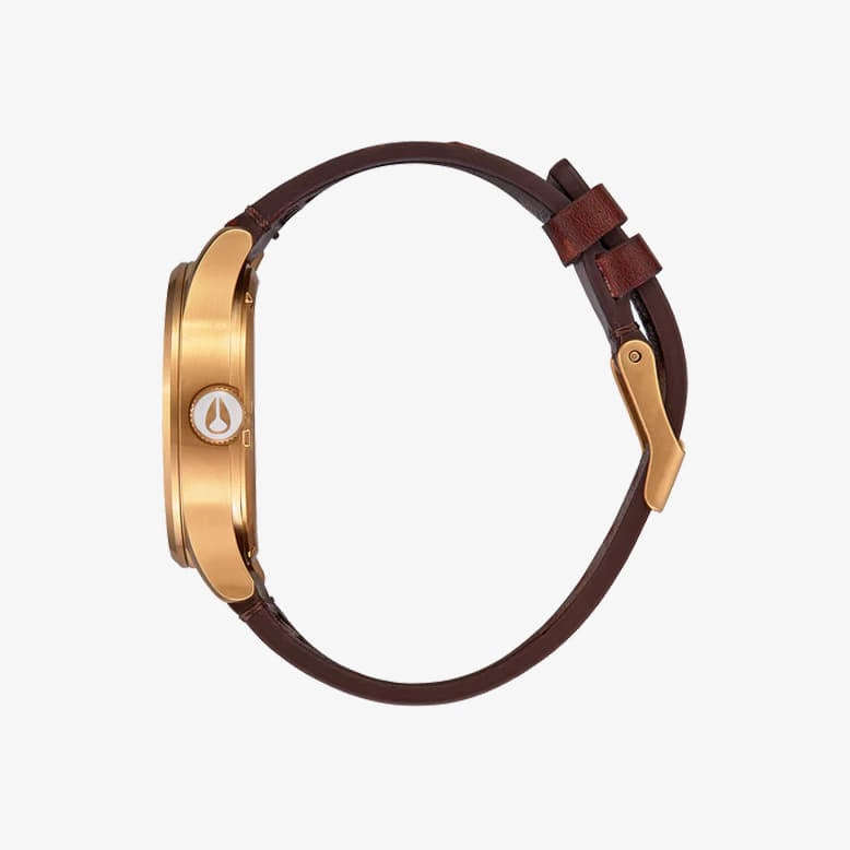 Armbanduhren Nixon Sentry Leather Watch Gold/ Indigo/ Brown