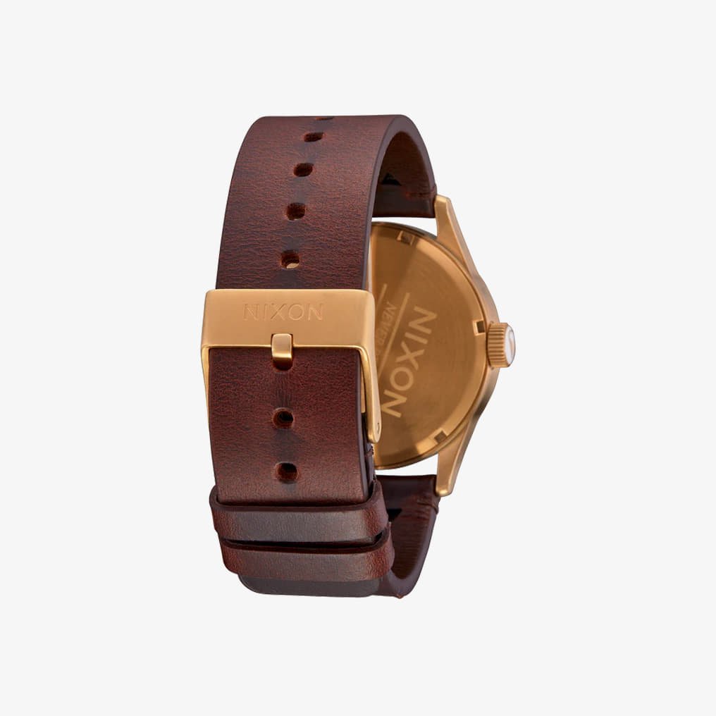 Armbanduhren Nixon Sentry Leather Watch Gold/ Indigo/ Brown