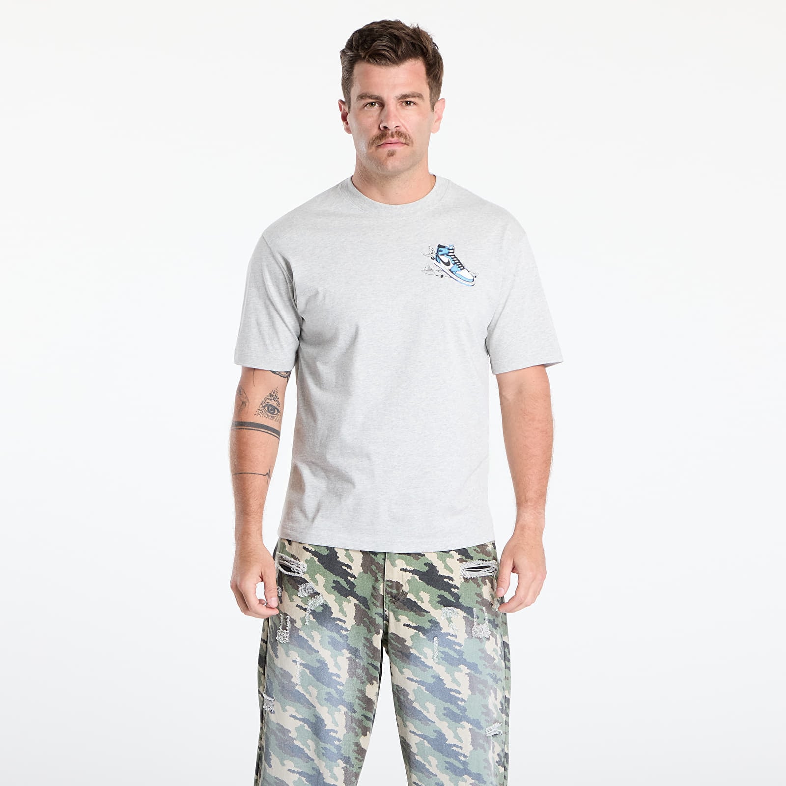 Tricou Jordan AJ1 Mens T-Shirt Grey Heather/ White S