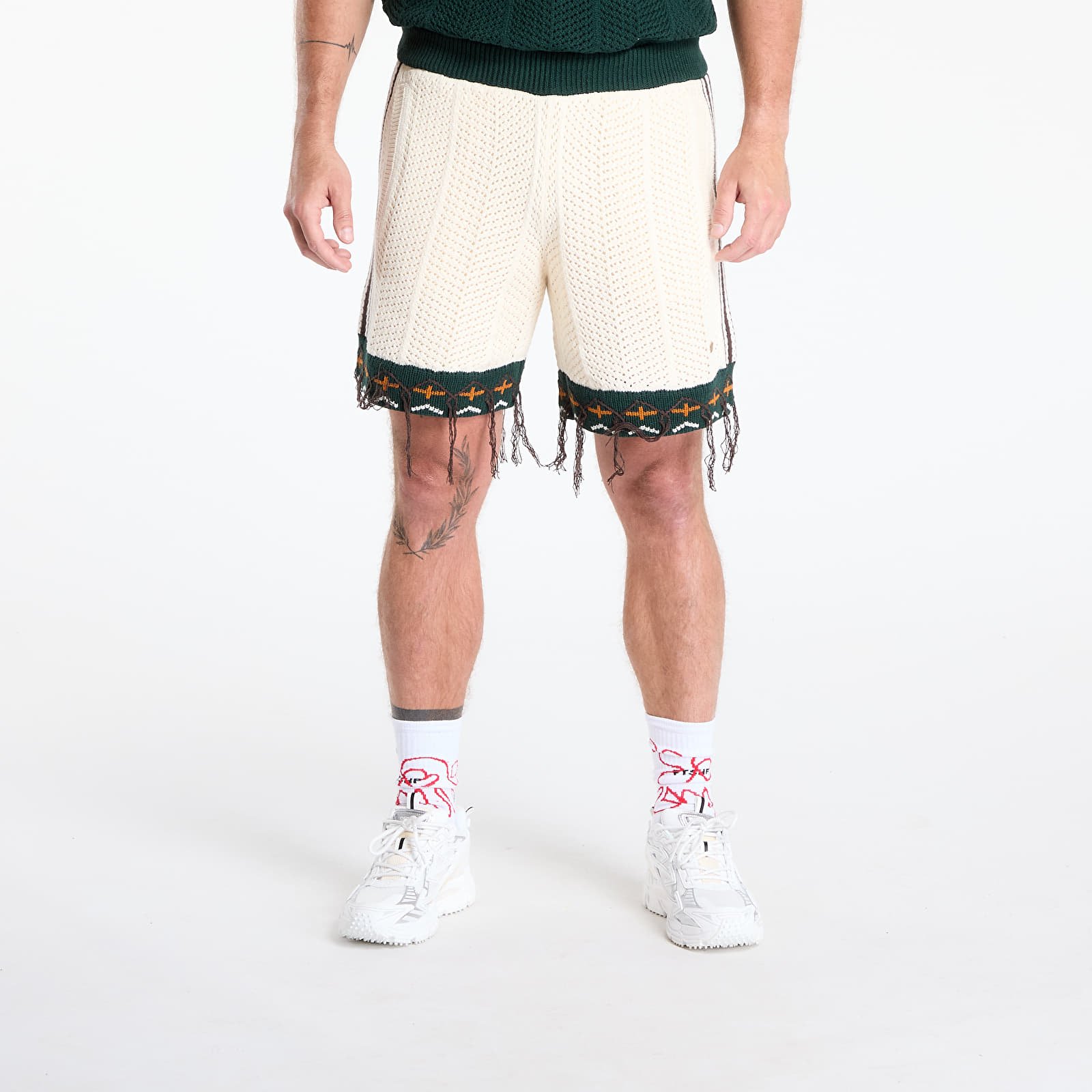 Pantaloncini uomo adidas x Clot by Edison Chen Crochet Shorts Cream White