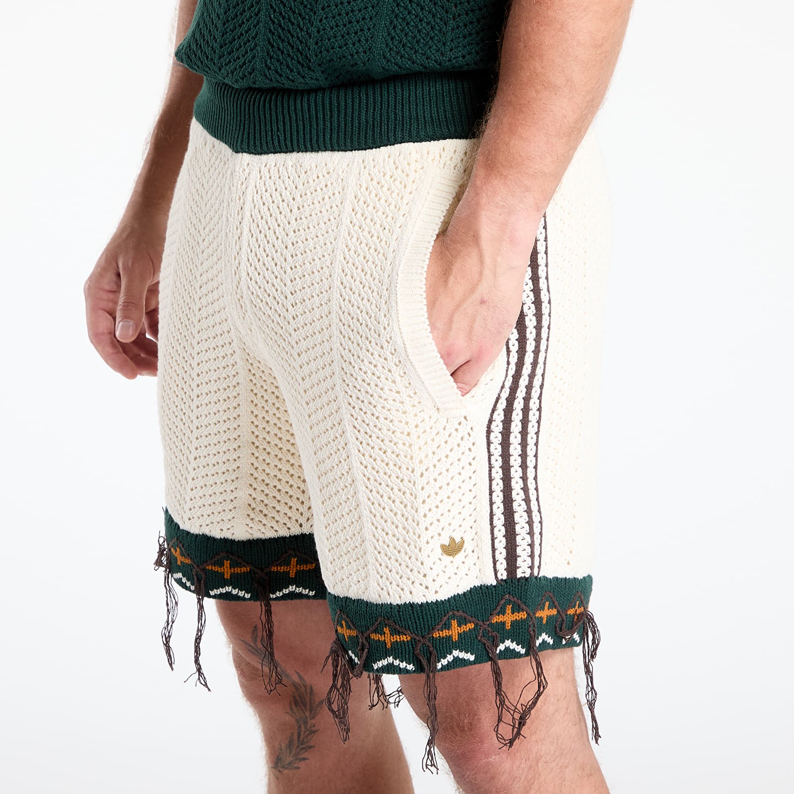 Pantaloncini uomo adidas x Clot by Edison Chen Crochet Shorts Cream White