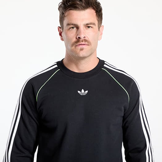 Hoodies and sweatshirts adidas Piping Crewneck Black/ White Footshop