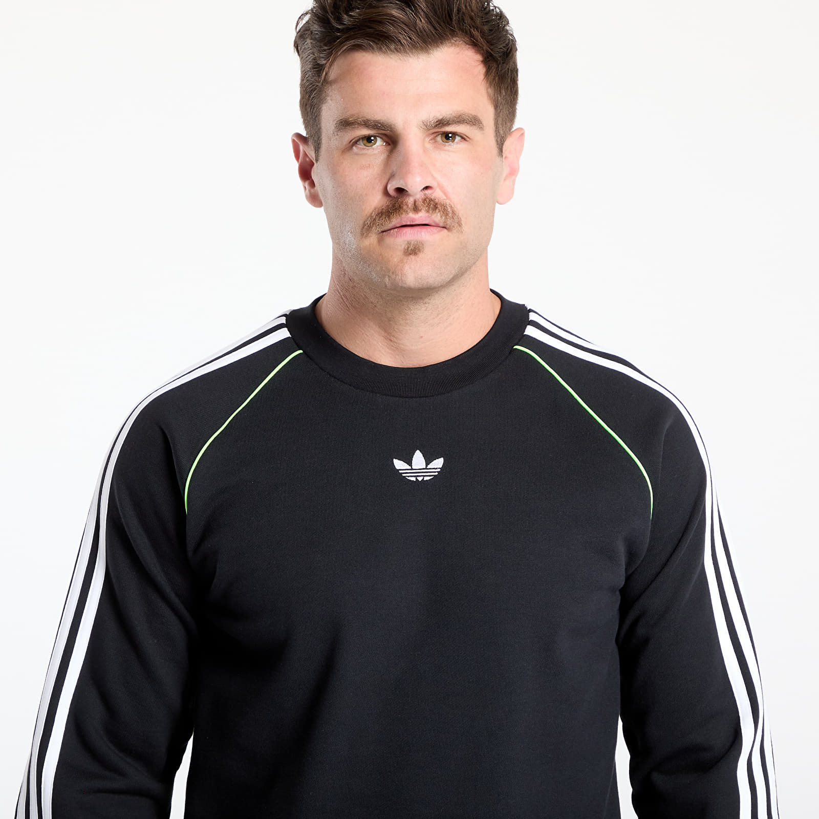 Sweatjacken und Sweatshirts adidas Piping Crewneck Black/ White