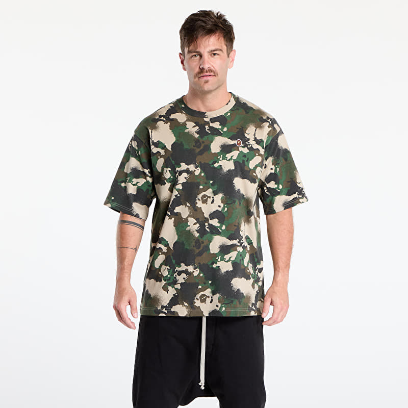 Tričko A BATHING APE Map Camo Ape Head One Point Tee UNISEX Green
