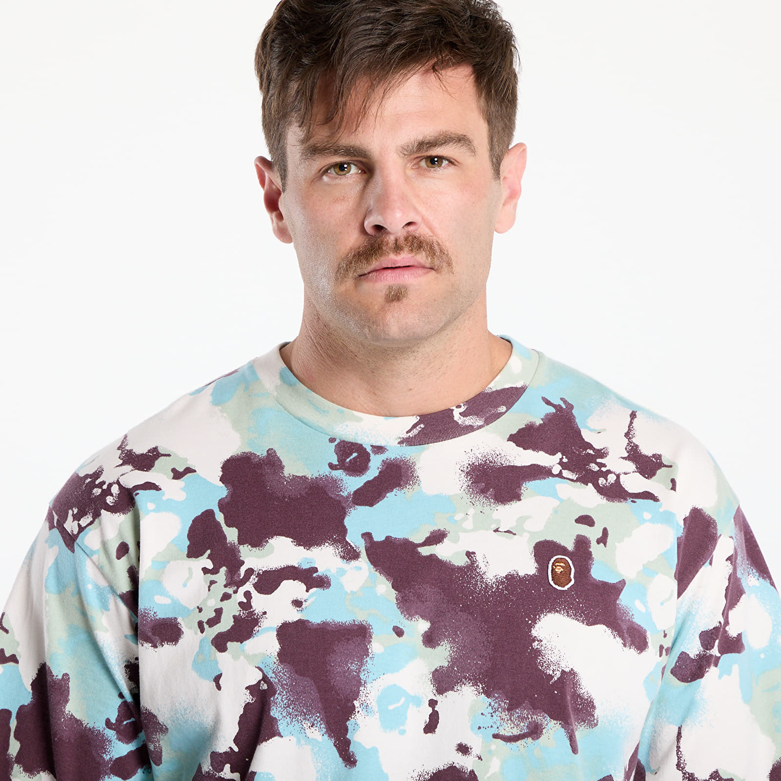 T-Shirts A BATHING APE Map Camo Ape Head One Point Tee UNISEX Multicolor