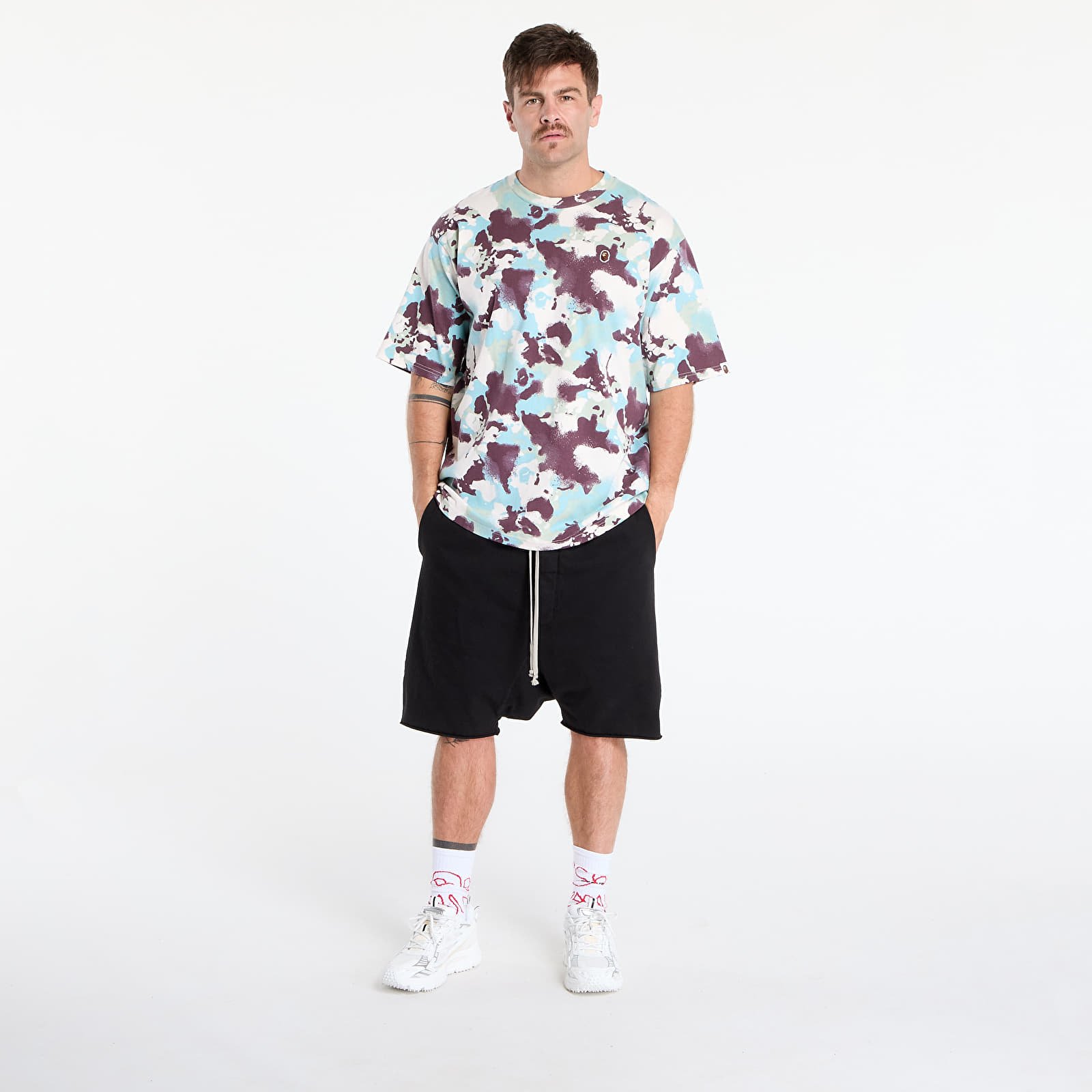 T-Shirts A BATHING APE Map Camo Ape Head One Point Tee UNISEX Multicolor