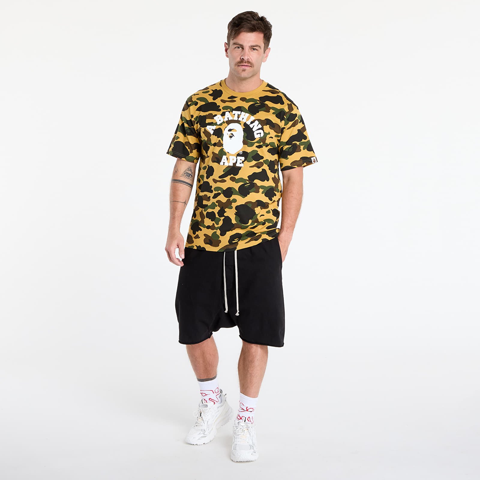 Koszulki A BATHING APE 1St Camo College Tee UNISEX Yellow