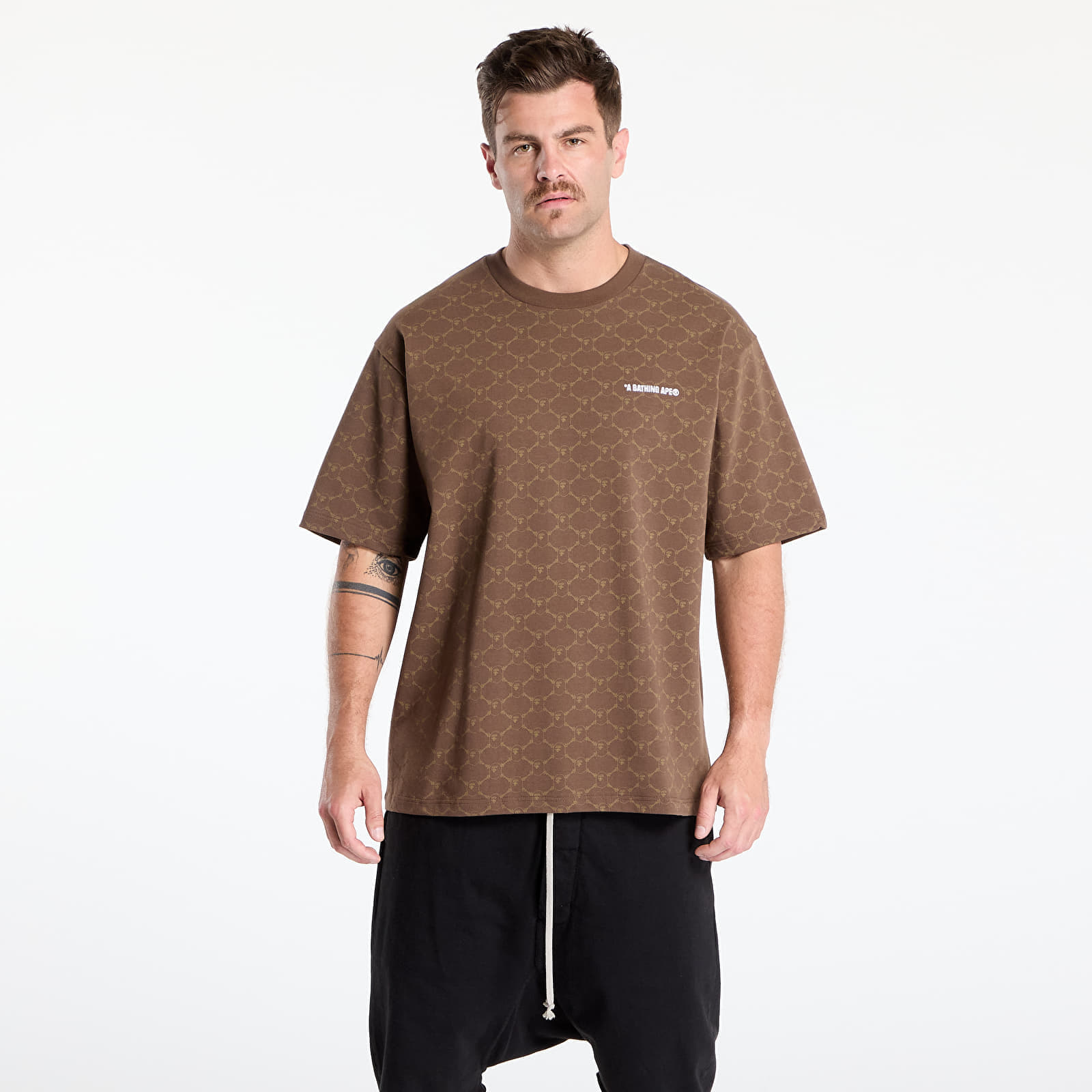 Tricou A BATHING APE College Monogram Logo Relaxed Fit Tee UNISEX Brown XL