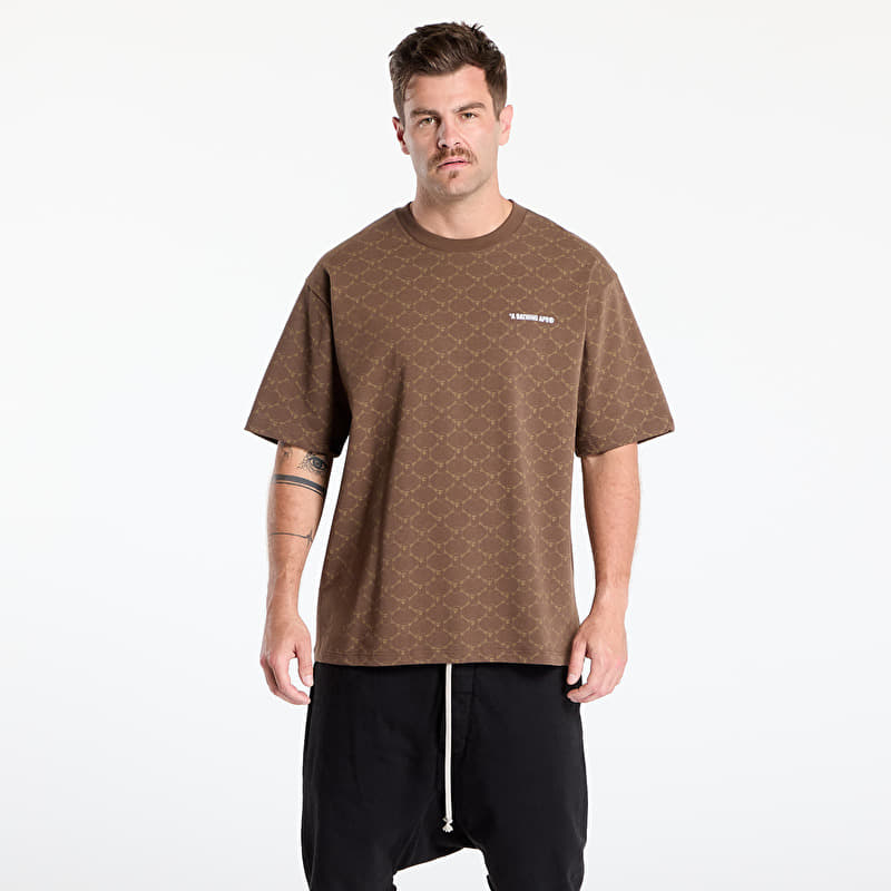 Tričko A BATHING APE College Monogram Logo Relaxed Fit Tee UNISEX Brown