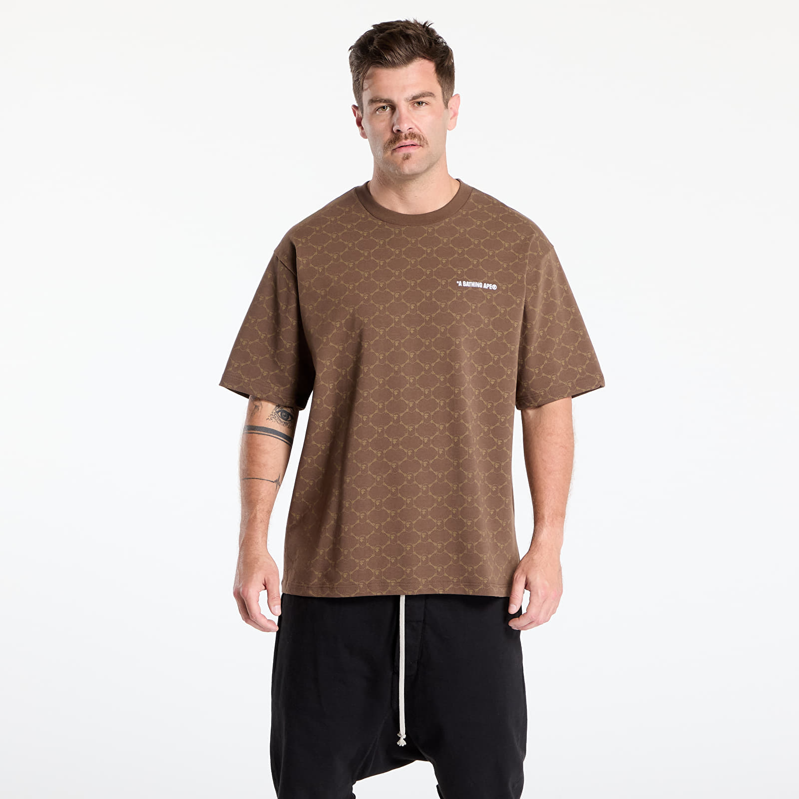 Koszulki A BATHING APE College Monogram Logo Relaxed Fit Tee UNISEX Brown