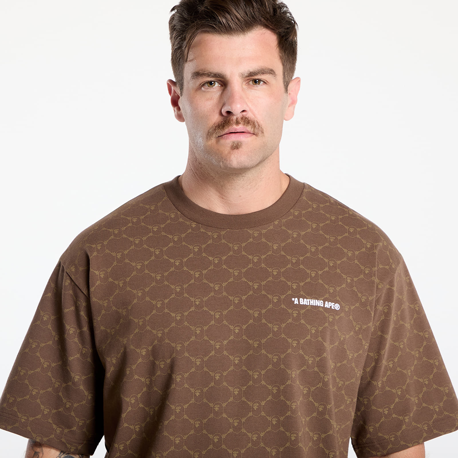 Koszulki A BATHING APE College Monogram Logo Relaxed Fit Tee UNISEX Brown