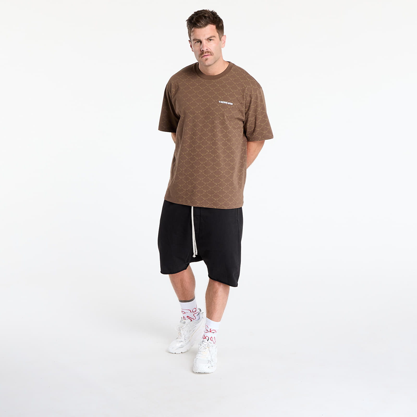 Koszulki A BATHING APE College Monogram Logo Relaxed Fit Tee UNISEX Brown