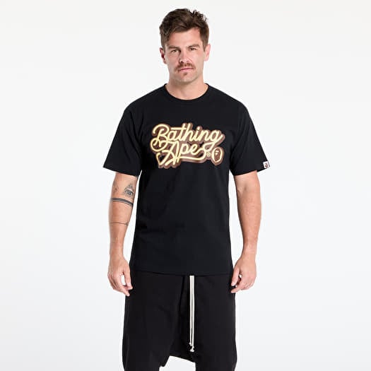 T-shirt A BATHING APE Bathing Ape Script Logo Tee UNISEX Black/ Brown