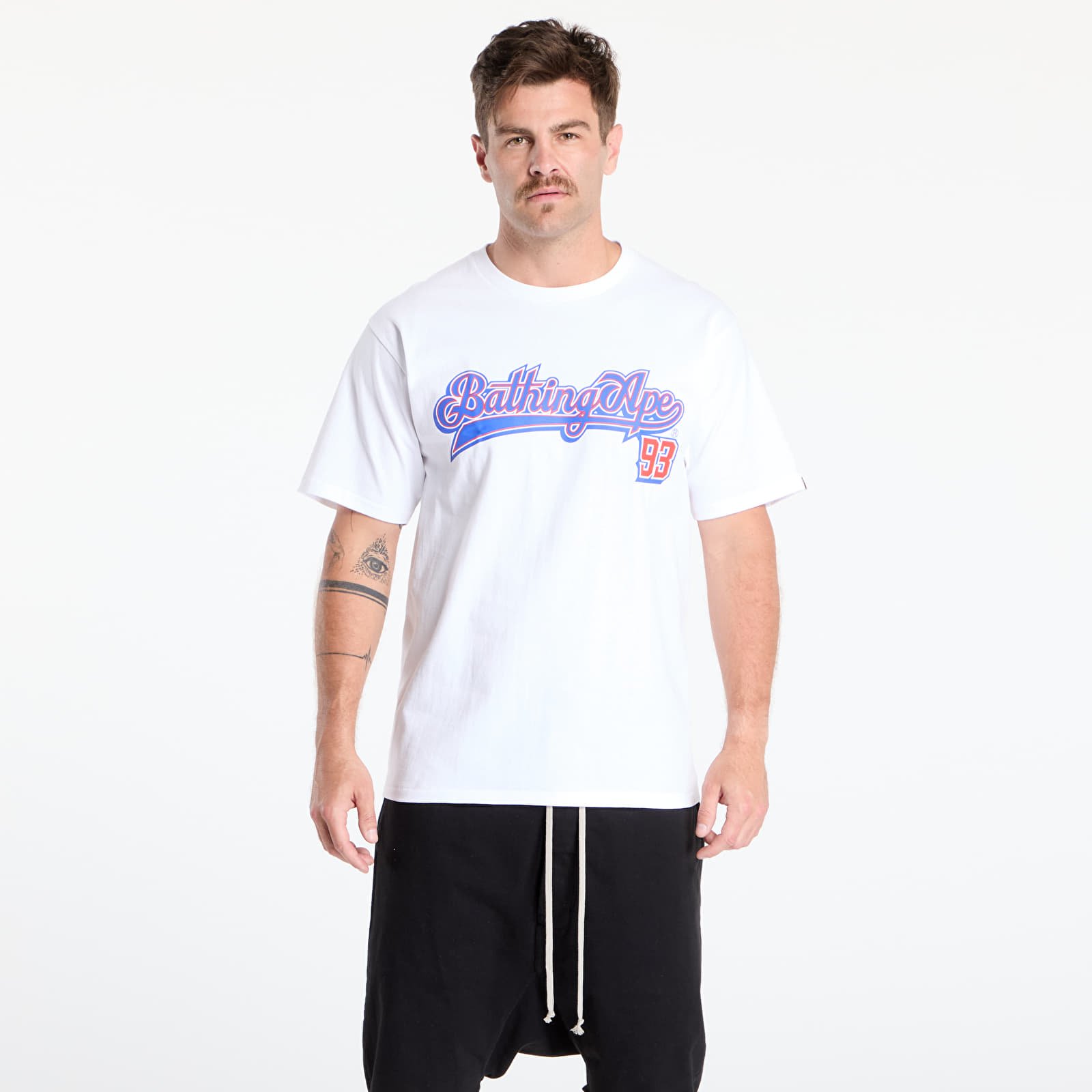 Koszulki A BATHING APE Baseball Logo Tee UNISEX White/ Blue
