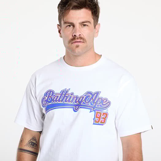T-shirt A BATHING APE Baseball Logo Tee UNISEX White/ Blue