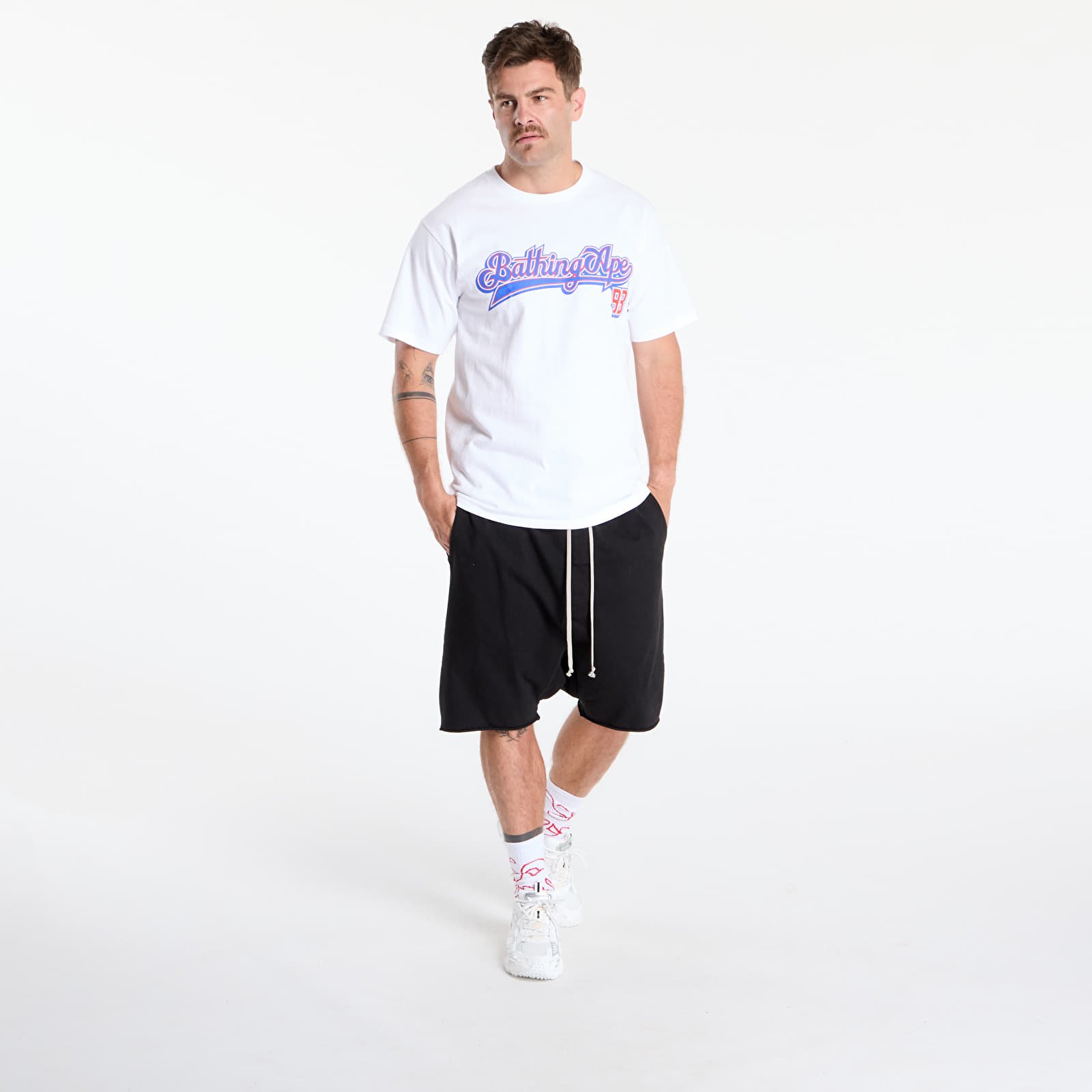 Koszulki A BATHING APE Baseball Logo Tee UNISEX White/ Blue