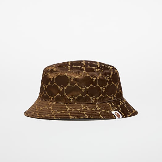 A BATHING APE College Monogram Reversible Buckle Hat Black