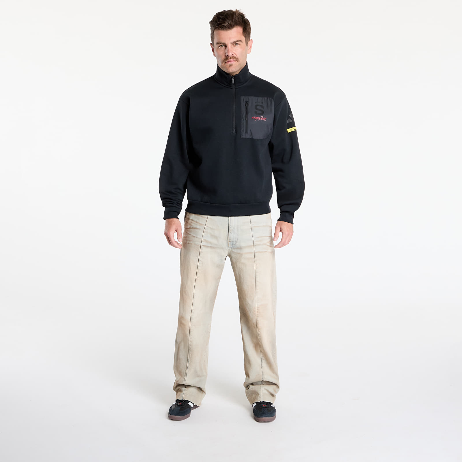 Hoodies and sweatshirts  adidas x Footshop x Sparta 1/4 Zip UNISEX Black