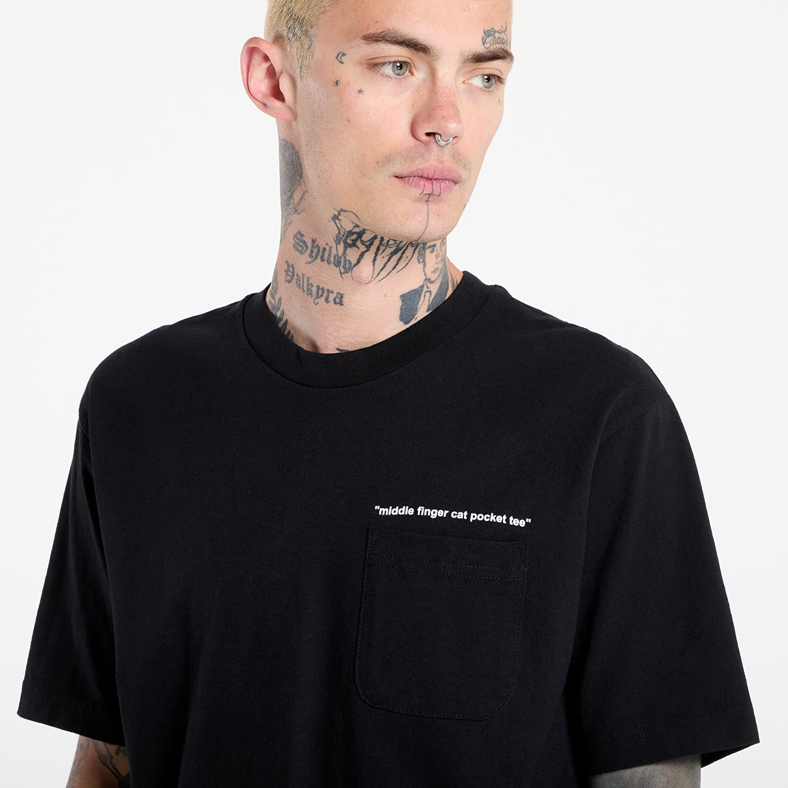 T-shirts RIPNDIP Middle Finger Cat Pocket Tee Black