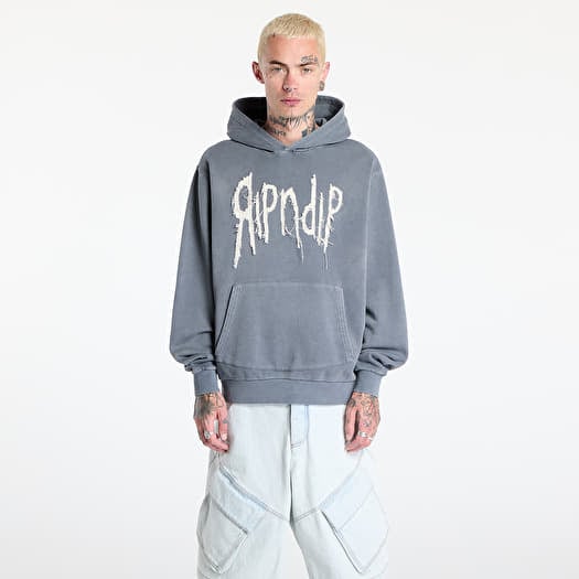 RIPNDIP Insano Distressed Hoodie Charcoal Vintage Wash