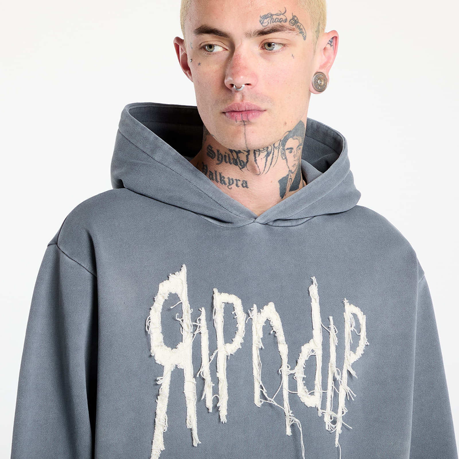 Sudaderas RIPNDIP Insano Distressed Hoodie Charcoal Vintage Wash