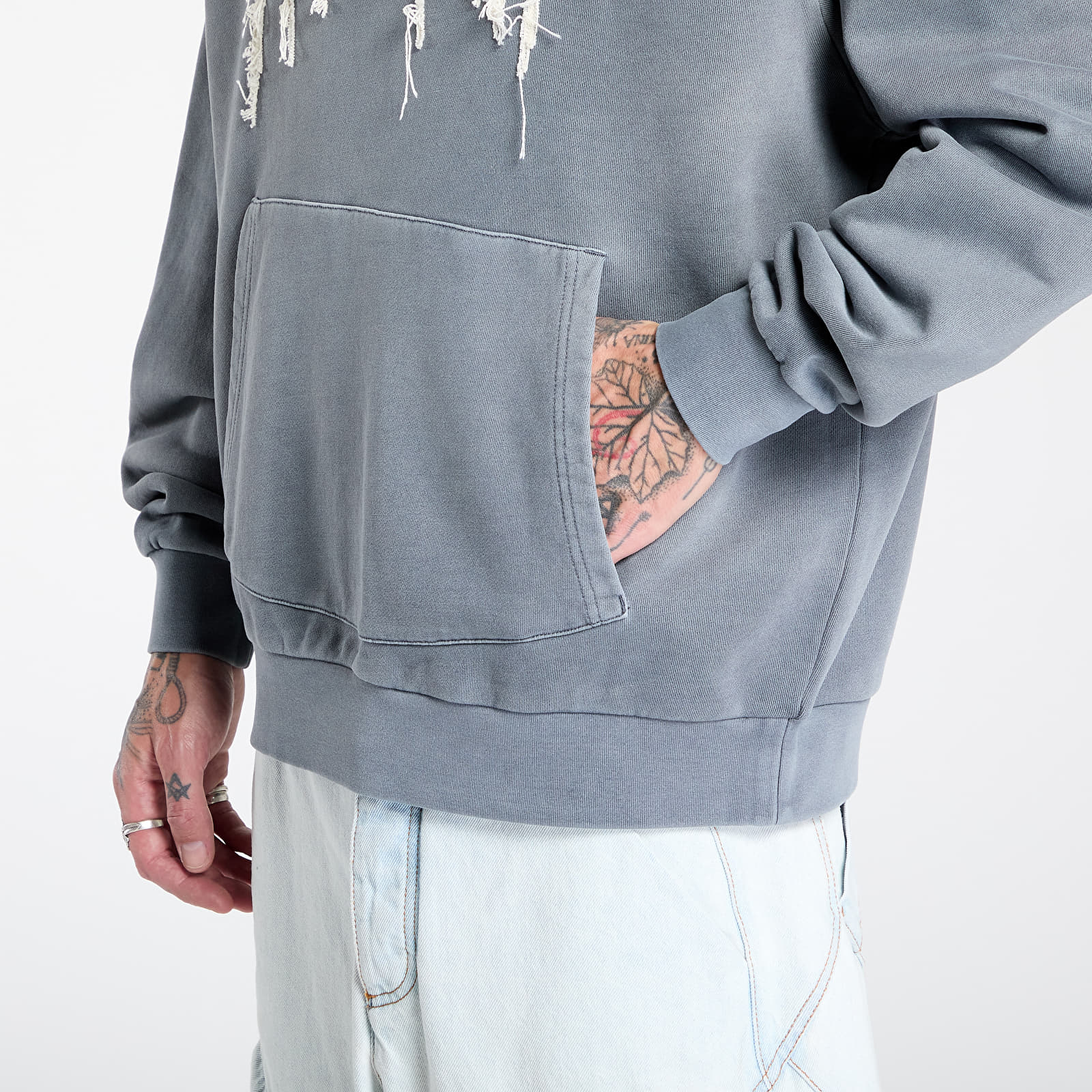 Sudaderas RIPNDIP Insano Distressed Hoodie Charcoal Vintage Wash