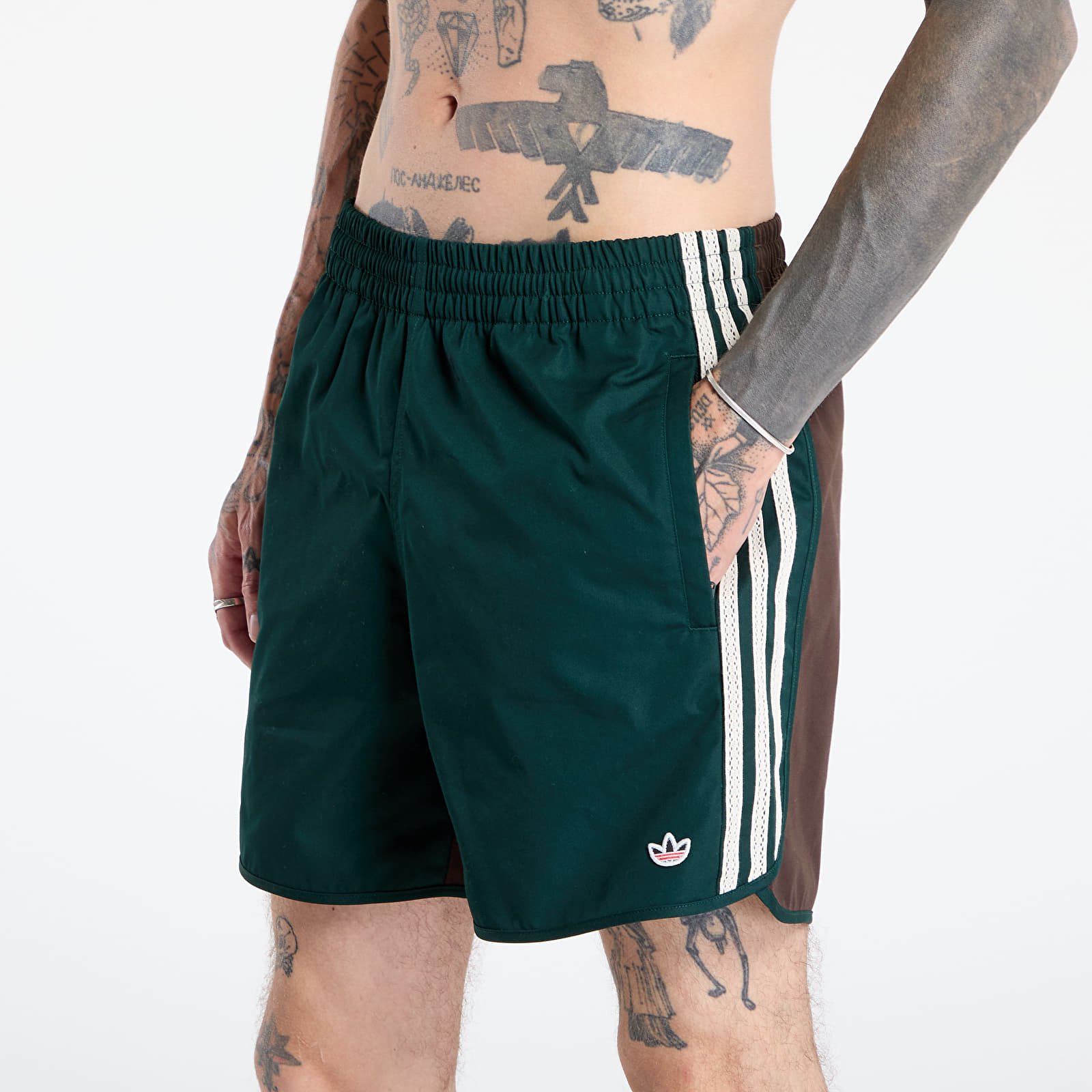 Pantaloncini uomo adidas x Clot by Edison Chen Sprinter Shorts Green Night/ Dark Brown/ Off White