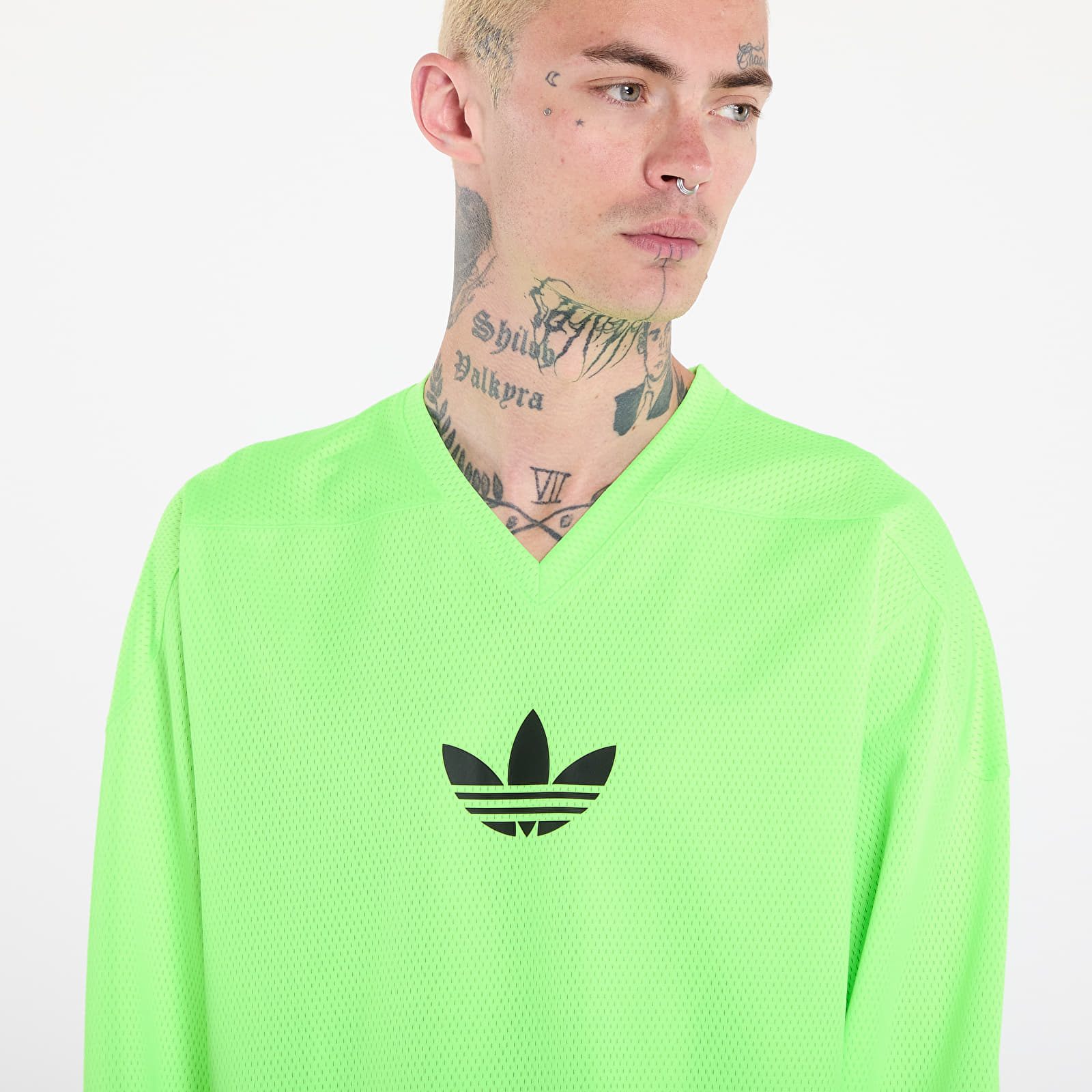 Camisetas adidas Adicolor Mesh Long Sleeve Tee Signal Green/ Black
