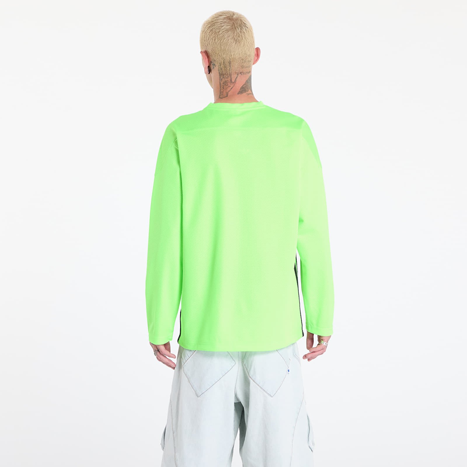 Camisetas adidas Adicolor Mesh Long Sleeve Tee Signal Green/ Black