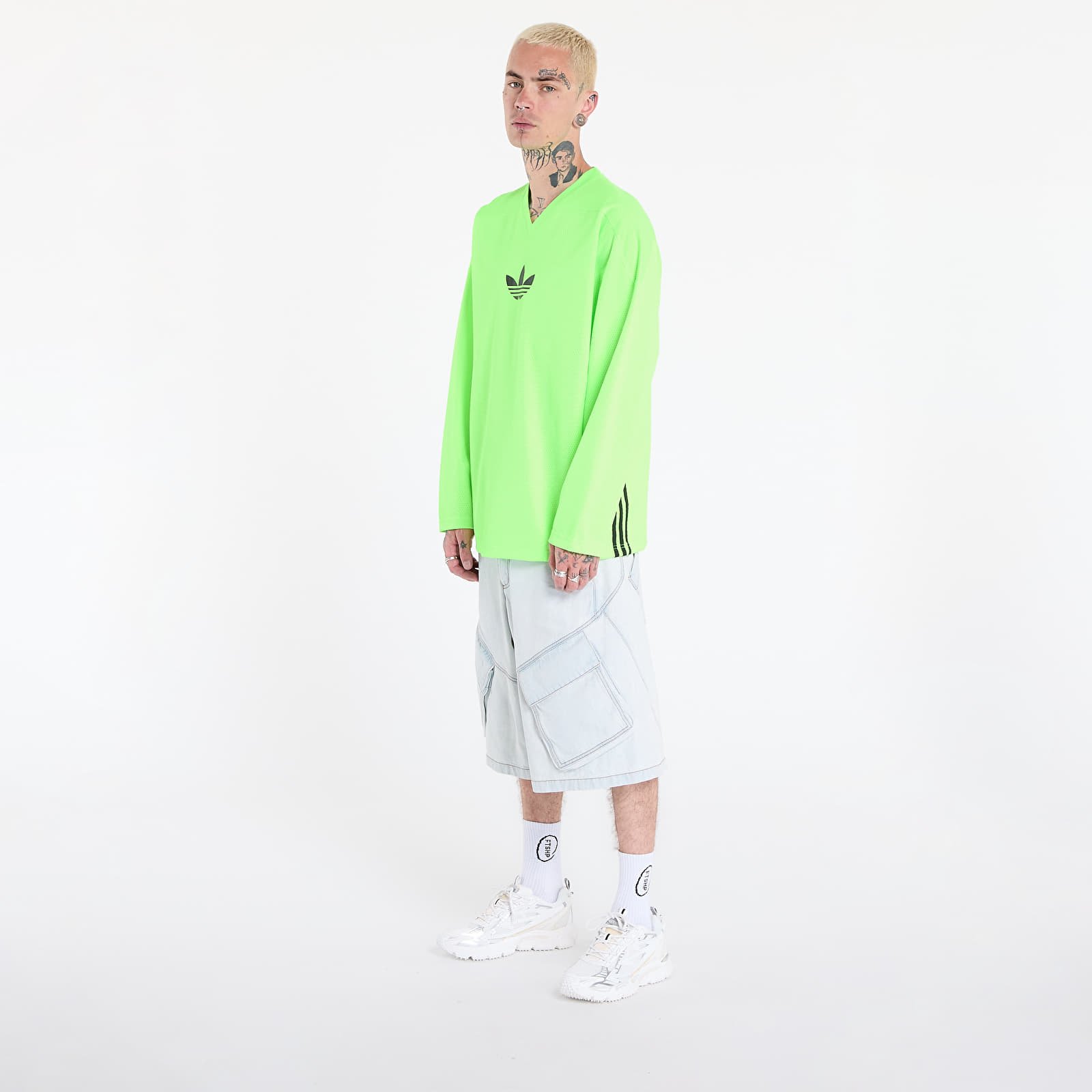 Camisetas adidas Adicolor Mesh Long Sleeve Tee Signal Green/ Black