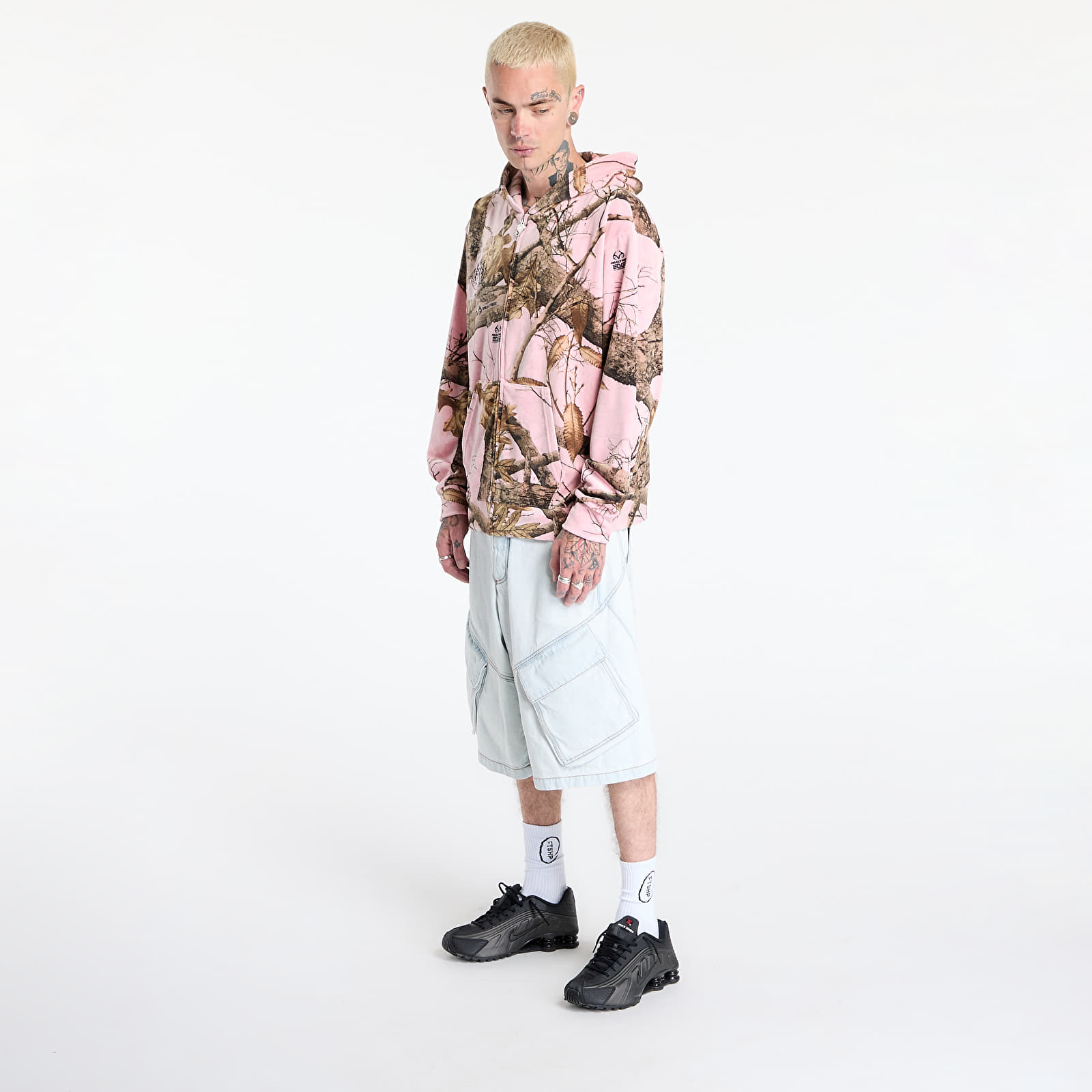 Sudaderas PLEASURES Realtree Velour Hoodie Pink Edge