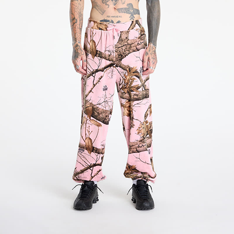 PLEASURES Realtree Velour Track Pants Pink Edge