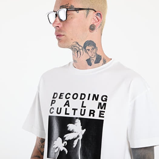 【関税＆送料込み】Palm Angels 'Dec. Palm Culture' White Co Magliette Palm Angels Dec Palm Culture Reg Tee Off White