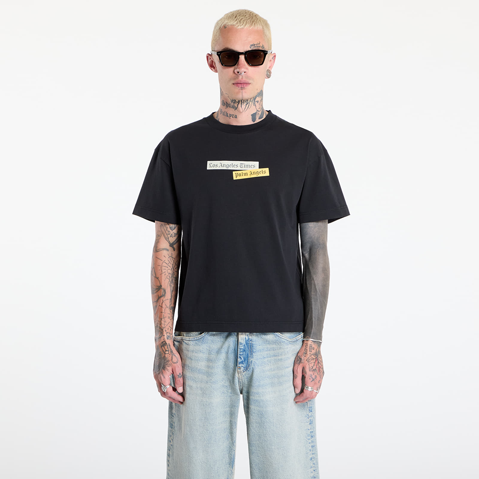 Magliette Palm Angels Paxlatimes_Reg Tee Black/ Multicolor