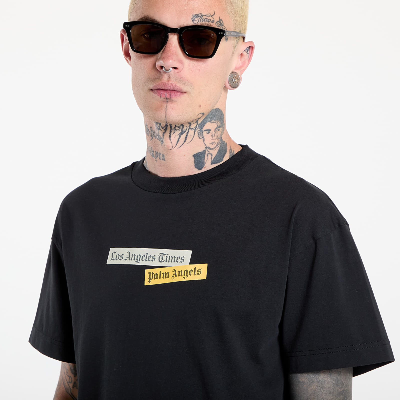Magliette Palm Angels Paxlatimes_Reg Tee Black/ Multicolor