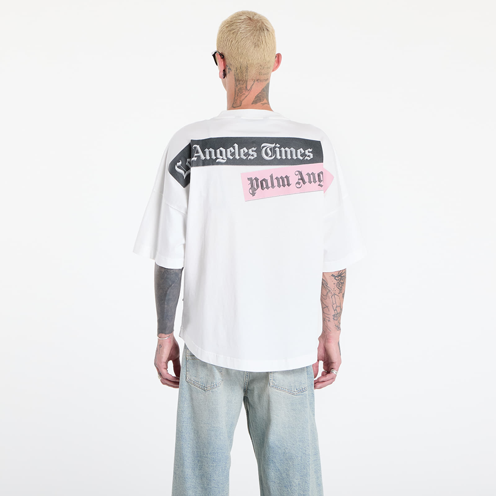   Μπλούζες Palm Angels Paxlatimes_News Over Tee Off White/ Black