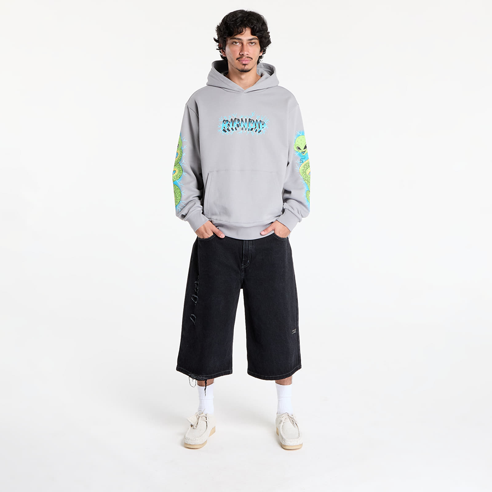 Hoodies and sweatshirts  RIPNDIP Skull And Bones Hoodie Charcoal